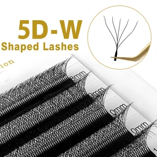 Comango 5D W Shape D Curl Pré-Fabricado Volume Fãs Extensões De Cílios Pacote Trevo Bloom