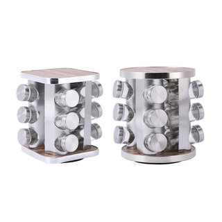 Rack De Temperos De 12 Potes Com , De Especiarias Para Armário , Balcão De Cozinha