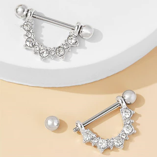 Jóias de Perfuração Corporal, Brincos de Aço Inoxidável 9 Diamante, Pinos de Mamilo, Bela Moda