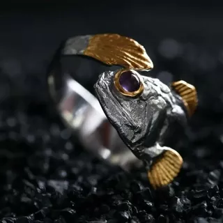 Design de Moda Sentimento de Carpa Boa Sorte Abertura do Anel de Boa Sorte Mascote Ajustável Lucky Casual Daily All-Match Jewelry