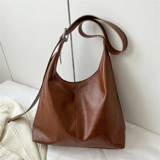 Moda Sólida de grande capacidade Cor Sólida de um ombro Mensageiro de um ombro Bolsa simples Retro Tote
