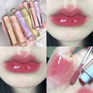 OULESONG Ice Tea Mirror Lip Glaze Waterproof Batom Líquido Hidratante De Vidro Creme Para Os Lábios Cosméticos