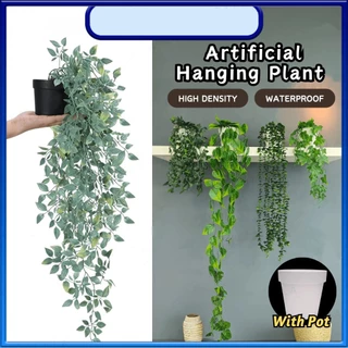 Planta Suspensa Artificial Pokok Hiasan Flor Falsa Com Vaso Flores Folhas Falsas Hera Verde Videira Para Decoração De Ca
