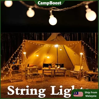 CampBoost Acampamento Ao Ar Livre LED Luz Corda Bola Tira De Fadas Lampu Kelip Gantung Quarto Tenda Flysheet