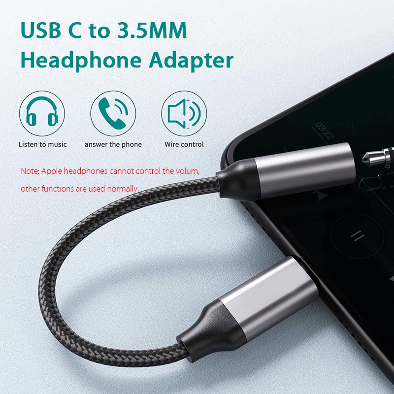 Adaptador De Fone De Ouvido USB Tipo C A 3,5 MM DAC 3,5mm AUX USBC