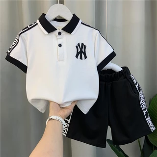 Roupas Para Meninos Conjuntos De Verão Camisas Pólo Infantil Calções 2pcs Fatos De Treino Desporto 0 A 5 Anos