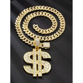 1 Peça Colar De Corrente Cubana Estilo Hip Hop Joias Completas De Strass Para Homens