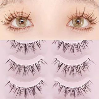 5 Pares De Cílios Postiços-Faixa Transparente 3D , Uso Diário E Doces Noturnos , Comprimento De 12 Mm