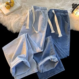 Jeans Masculinos Modernos De Perna Larga – Ajuste Reto Solto E Estética Coreana Para Estilo Urbano