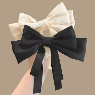 1pc preto grande arco acessórios de cabelo High-End grampo de cabelo cabeça traseira High-End Streamer Headdress Hairpin