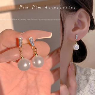 1 par versão coreana influenciador Retro pérola brincos simples moda temperamento brincos franceses personalidade High-E