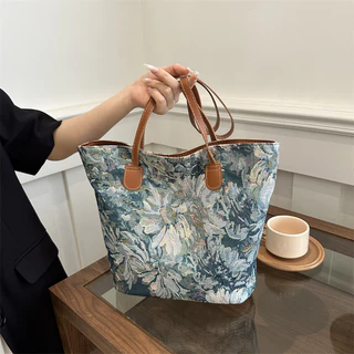 Novo estilo pintado europeu americano Retro saco na moda feminina estilo étnico axilas sacola senhoras de um ombro pode