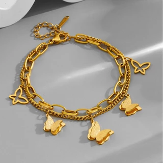 Pulseira Boêmia De Aço De Titânio , Joias Minimalistas Resistentes Ao Desbotamento Para Mulheres , Acessório Moderno De