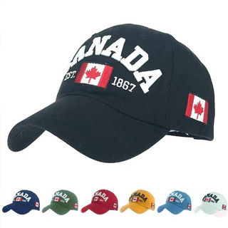 Boné de beisebol unissex com bandeira canadense, chapéu bordado com folha de bordo, masculino e feminino, chapéu ajustáv