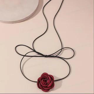 Série Camélia ~ Colar de flores com atmosfera francesa de alta qualidade com faixa para o pescoço