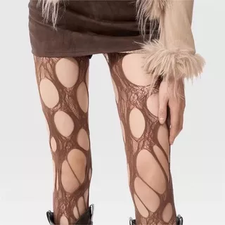 Meia-calça arrastão rasgada Punk gótico moda primavera verão meia-calça Irregular leve respirável confortável oco rasgad