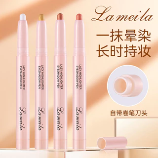 Maquiagem de Longa Duração com Caneta de Bicho-da-seda deitada Destacador de Caneta de Seda Retoque de Olhos Vem com Afiador de Lápis Tampa Tipo Sombra Matte Stick
