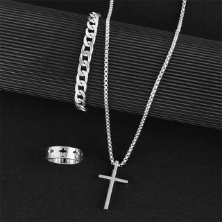 Nova cruz pingente colar anel pulseira requintado moda All-Match versão coreana ins personalidade criativa comemorativa