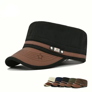 Moda Casual ajustável masculino feminino boné militar boné de beisebol de topo plano boné de viagem ao ar livre