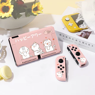 1Pcs Cute Cat Protective Switch Case For Nintendo Oled/NS , Pode Ser Instalado Na Doca Sem Remover A Tampa Protetora , Várias Cores Disponíveis