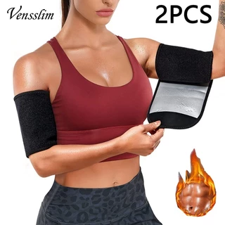 Mulheres Sauna Arm Trimmer Sweat Shaper Bandas Mangas De Compressão Arms Wraps 2 Pack Treinador De Braço Apertado Ajustá