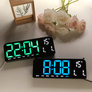 Relógio De Parede Digital LED Decorativo , Despertadores Digitais De 10 " Para Quartos , Display Grande Com Temperatura/