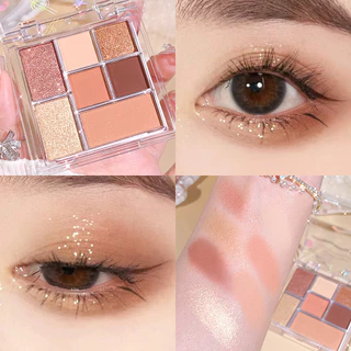 Paleta de sombras de sete cores cor terra novato perolado fosco maquiagem sombra para iniciantes