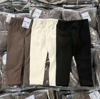 Conjunto de 3 peças de Leggings básicas ajustáveis de lã para bebês de cor sólida - HNOrderChina