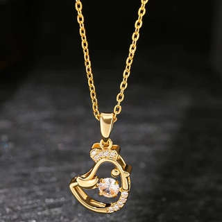 Colar De Ouro Galo Do Zodíaco 18k Aço Inoxidável Ajustável Pingente Da Sorte Para Riqueza Fortuna