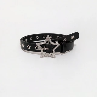 Uma Série Estrela y2k Feminina Formato De Diamante Brilhante Esculpido Fivela De metal Oco Cinto jeans Acessório Adequad