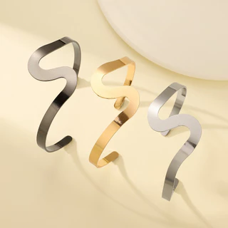 1 pacote nicho Design novo estilo Irregular em forma de s abertura ajustável pulseira senhoras moda única pulseira prese