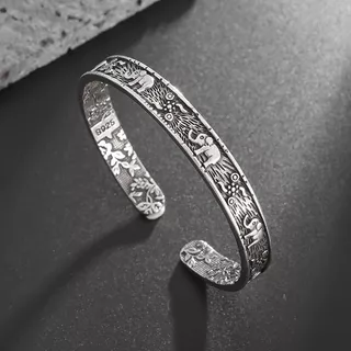 Homens Mulheres Retro Moda Moda Moda Criativa Elefante Esculpido Elefante Aberto Único Pulseira Jóias Pulseira de Festa Diária Acessórios