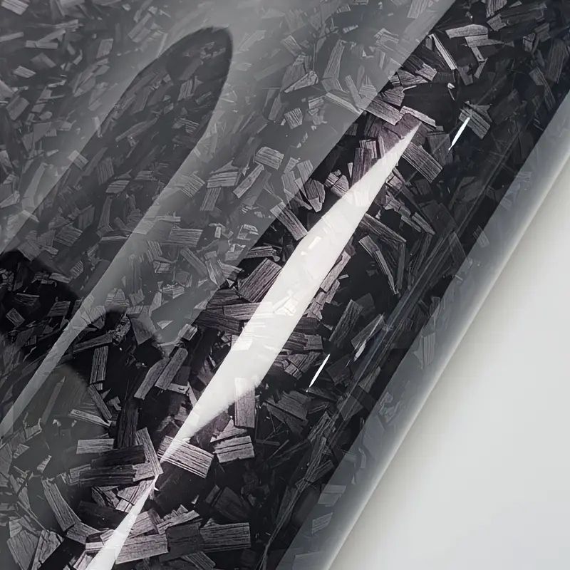 30 x 100cm Película de mudança de cor do carro Película brilhante de flor preta carbono para motocicletas