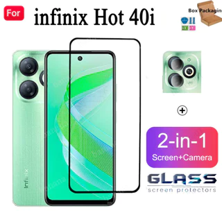 Para Infinix Hot 40i Vidro Temperado 40 Pro 30 20 12 11 10 Play GT 10 Smart 8 7 6 Plus HD 5 Note 12 G96 2 Em 1 Protetor