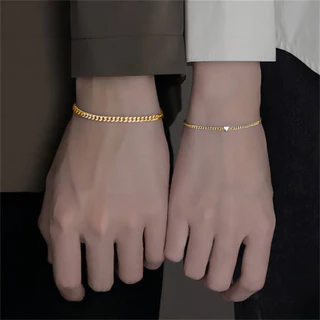 2 Pçs/set Moda Homens Mulheres Casal Pulseira Amor Cristal Ouro Prata Pulseiras Jóias Acessórios