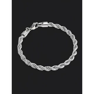 Pulseira de torção de aço inoxidável exclusiva estilo básico masculino de 1 peça moda simples