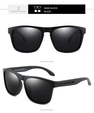 Óculos de sol Paranoid masculino polarizado espelho quadrado UV400 Design de marca luxo retrô
