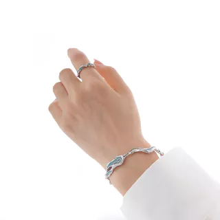 Pulseira Oceano Azul Elegante Retrô Moderna Simples Hip Hop Acessórios Exclusivos Para Homens E Mulheres