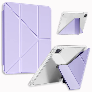 Com Ranhura Para Caneta Caixa Acrílica Transparente iPad Pro 11 Air 4 5 10,9 Polegadas 12,9 10a Geração 10,2 98765 9,7 10,5 Air321 Mini 6 Sleep wake-up Capa Macia Dobrável