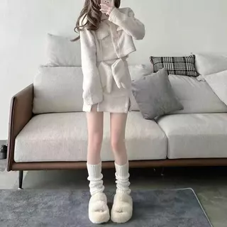Meias Lolita De 40cm , Brancas Fofas , Polainas Para Meninas , Malha , Cobertura Os Pés Quentes Pernas , Uniforme Femini