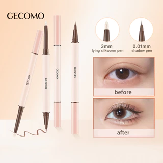 GECOMO Lápis De Bicho-Da-Seda De Ponta Dupla Com Delineador De 0.01 Mm Shimmer Sombra Maquiagem Bolsa Para Os Olhos High