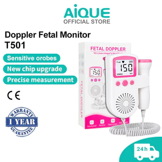 AIQUE Doppler Fetal Monitor De Frequência Cardíaca Para Bebês Gravidez Detector De Batimento Cardíaco LCD Backlight Pulse Meter Sem Radiação Estetoscópico