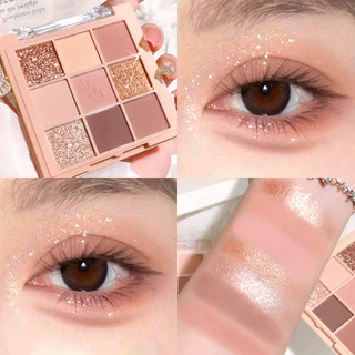 Sombra Transparente Transparente Transparente de Nove Cores de Aveia Latte Paleta de Sombra Perolada Mate Jiugongge