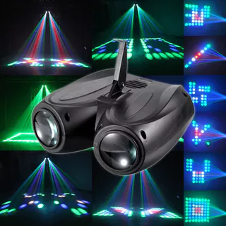 RGBW Aeronave De Cabeça Dupla Projetor De Som Ativo Com Ativado Para Discoteca Clube De DJ Luzes De Festa KTV Efeito De Luz De Palco