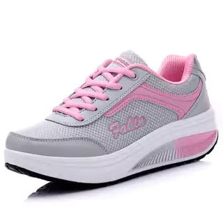 Sapatos de caminhada femininos da moda, tênis em formato de cunha com absorção de choque, tênis casuais respiráveis para