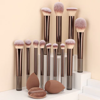 Conjunto De Pincéis De Maquiagem Profissional De 6/8/12 Peças , Incluindo E puffs De Pó , Viagem