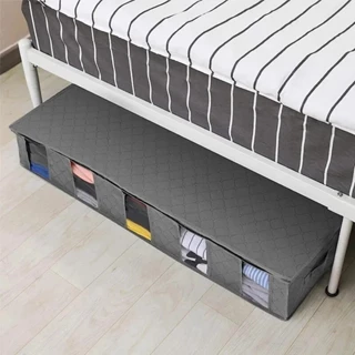 Saco De Armazenamento De Roupas De 1 Peça Dobrável Sob A Cama Organizador De Grande Compartimento Ajustável Para Sapatos De Cobertor Suéteres Brinquedos