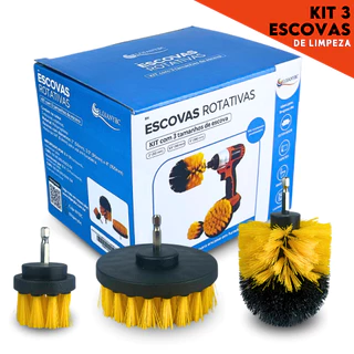 Conjunto De Escova De Limpeza De 3 Peças , Multifuncional , Cabeça Broca Elétrica Universal