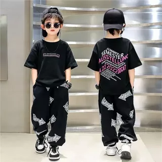 Moda para frente!Conjunto de 2 peças estilo coreano para meninos de 1 a 12 anos, camiseta Sando Super atraente