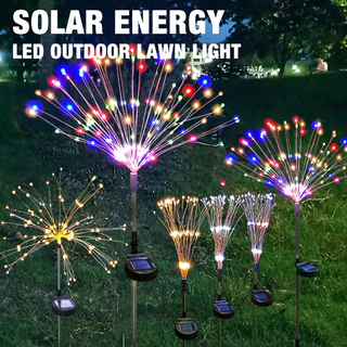 Luzes De Fogos De Artifício Movidas A Energia Solar , LED De Gramado Para Decoração De Jardim Paisagem De Varanda À Prov